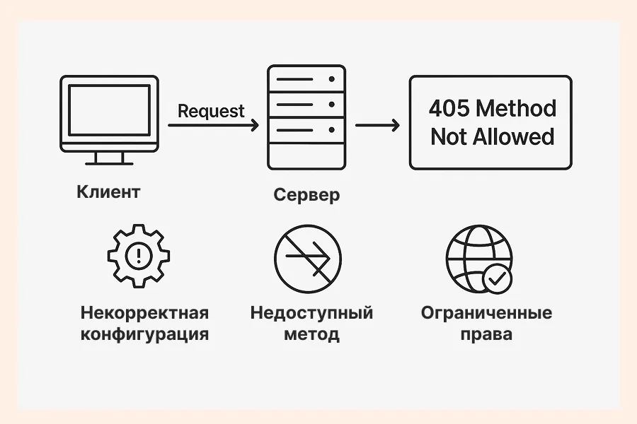 Возникновение ошибки 405